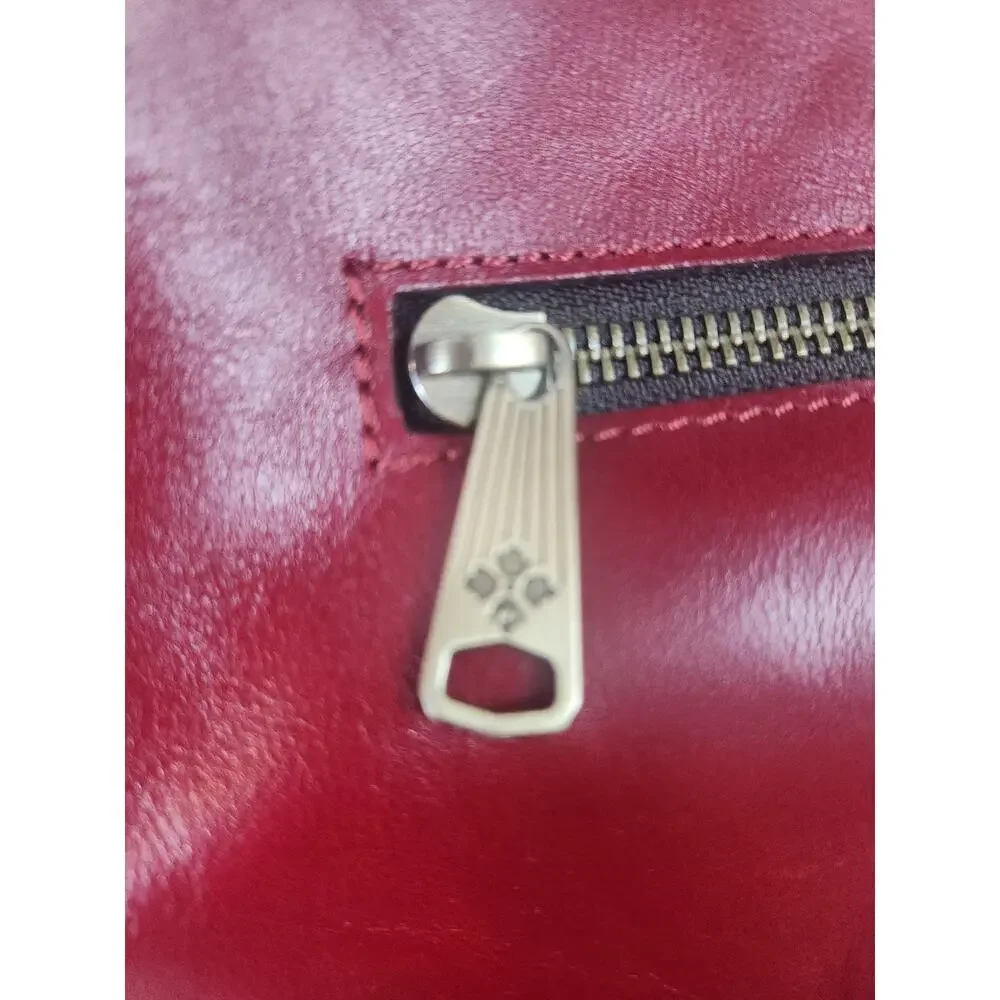 Patricia Nash Elia‎ Hobo shoulder bag ruby red leather purse belt and buckle